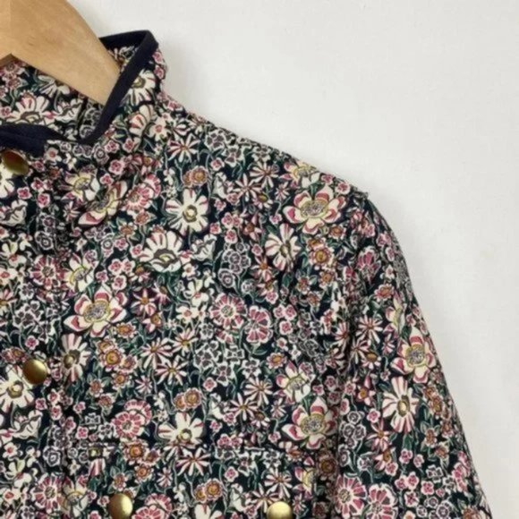 J.Crew x Liberty S Quilted Downtown Field Jacket Floral White Garden Print - Picture 7 of 12